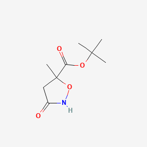 molecular formula C9H15NO4 B13478144 Tert-butyl 3-hydroxy-5-methyl-4,5-dihydro-1,2-oxazole-5-carboxylate 