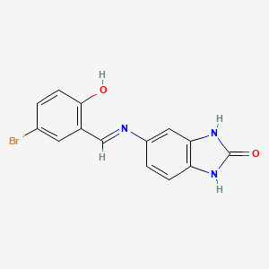 molecular formula C14H10BrN3O2 B13478148 5-{[(5-bromo-2-hydroxyphenyl)methylidene]amino}-2,3-dihydro-1H-1,3-benzodiazol-2-one 