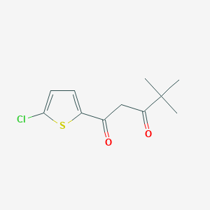 molecular formula C11H13ClO2S B13478237 1-(5-Chlorothiophen-2-yl)-4,4-dimethylpentane-1,3-dione 