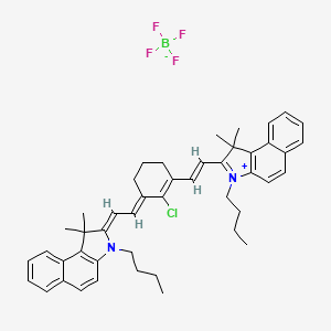 3-Butyl-2-((E)-2-((E)-3-((E)-2-(3-butyl-1,1-dimethyl-1,3-dihydro-2H-benzo[e]indol-2-ylidene)ethylidene)-2-chlorocyclohex-1-en-1-yl)vinyl)-1,1-dimethyl-1H-benzo