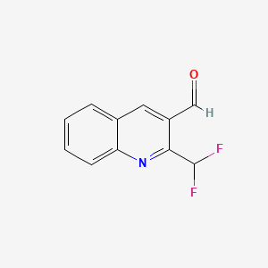 molecular formula C11H7F2NO B13478273 2-(Difluoromethyl)quinoline-3-carbaldehyde 