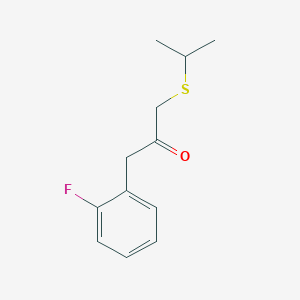 molecular formula C12H15FOS B13478356 1-(2-Fluorophenyl)-3-(isopropylthio)propan-2-one 