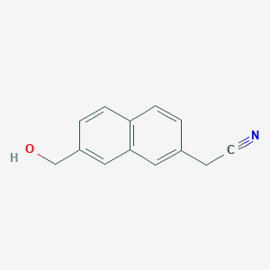 molecular formula C13H11NO B13478358 2-[7-(Hydroxymethyl)naphthalen-2-yl]acetonitrile 