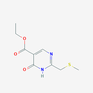 molecular formula C9H12N2O3S B13478363 Ethyl 2-((methylthio)methyl)-6-oxo-1,6-dihydropyrimidine-5-carboxylate 