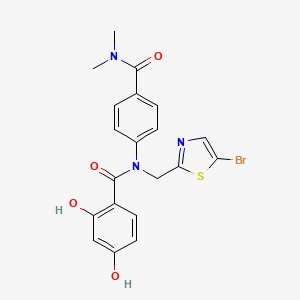 N-[(5-bromo-1,3-thiazol-2-yl)methyl]-N-[4-(dimethylcarbamoyl)phenyl]-2,4-dihydroxybenzamide