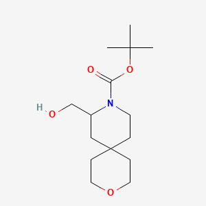 molecular formula C15H27NO4 B13478412 Tert-butyl 8-(hydroxymethyl)-3-oxa-9-azaspiro[5.5]undecane-9-carboxylate 