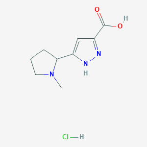 3-(1-methylpyrrolidin-2-yl)-1H-pyrazole-5-carboxylic acid hydrochloride