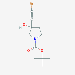 molecular formula C11H16BrNO3 B13478460 Tert-butyl 3-(2-bromoethynyl)-3-hydroxypyrrolidine-1-carboxylate 