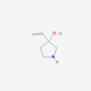 molecular formula C6H11NO B13478467 3-Ethenylpyrrolidin-3-ol 