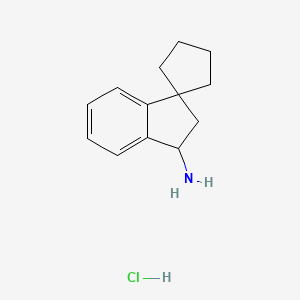 molecular formula C13H18ClN B13478537 2',3'-Dihydrospiro[cyclopentane-1,1'-inden]-3'-amine hydrochloride 