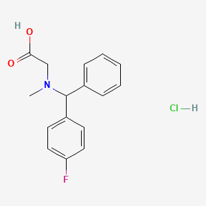 molecular formula C16H17ClFNO2 B13478581 2-{[(4-Fluorophenyl)(phenyl)methyl](methyl)amino}acetic acid hydrochloride 