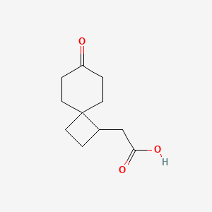 molecular formula C11H16O3 B13478585 2-{7-Oxospiro[3.5]nonan-1-yl}acetic acid 