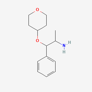 molecular formula C14H21NO2 B13478588 1-Phenyl-1-((tetrahydro-2h-pyran-4-yl)oxy)propan-2-amine 