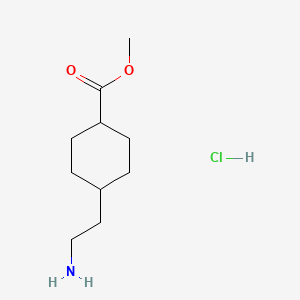 molecular formula C10H20ClNO2 B13478592 Methyl 4-(2-aminoethyl)cyclohexane-1-carboxylate hydrochloride 