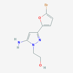 2-(5-Amino-3-(5-bromofuran-2-yl)-1h-pyrazol-1-yl)ethan-1-ol