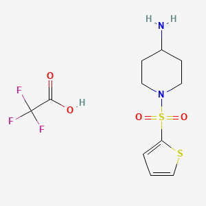 molecular formula C11H15F3N2O4S2 B13478603 1-(Thiophene-2-sulfonyl)piperidin-4-amine, trifluoroacetic acid 