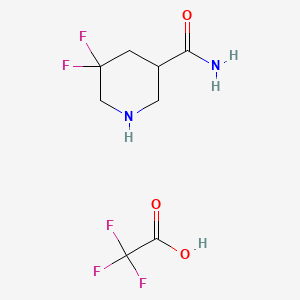 5,5-Difluoropiperidine-3-carboxamide,trifluoroaceticacid