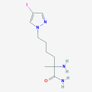 molecular formula C10H17IN4O B13478638 2-Amino-6-(4-iodo-1h-pyrazol-1-yl)-2-methylhexanamide 