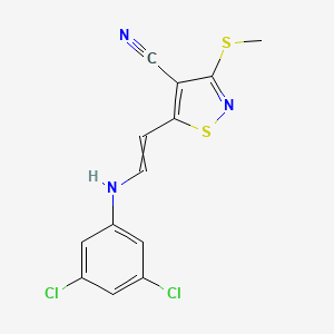 molecular formula C13H9Cl2N3S2 B1347865 5-[2-(3,5-Dichloroanilino)vinyl]-3-(methylsulfanyl)-4-isothiazolecarbonitrile 