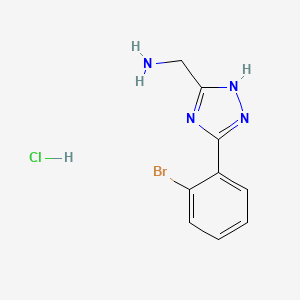 molecular formula C9H10BrClN4 B13478684 1-[5-(2-bromophenyl)-4H-1,2,4-triazol-3-yl]methanamine hydrochloride 