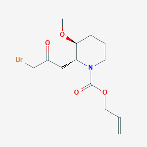 molecular formula C13H20BrNO4 B134787 丙-2-烯基 (2R,3S)-2-(3-溴-2-氧代丙基)-3-甲氧基哌啶-1-羧酸酯 CAS No. 117348-70-6