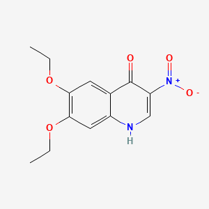 molecular formula C13H14N2O5 B13478736 6,7-Diethoxy-3-nitroquinolin-4-ol 