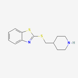 molecular formula C13H16N2S2 B13478753 2-((Piperidin-4-ylmethyl)thio)benzo[d]thiazole 