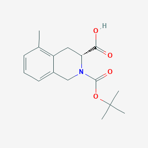 molecular formula C16H21NO4 B13478756 (3R)-2-[(tert-butoxy)carbonyl]-5-methyl-1,2,3,4-tetrahydroisoquinoline-3-carboxylic acid 