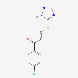 molecular formula C11H8ClN3OS B1347878 1-(4-chlorophenyl)-3-(1H-1,2,4-triazol-5-ylsulfanyl)prop-2-en-1-one 