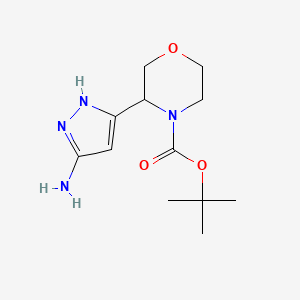 tert-butyl 3-(3-amino-1H-pyrazol-5-yl)morpholine-4-carboxylate