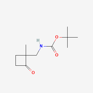 molecular formula C11H19NO3 B13478883 tert-butyl N-[(1-methyl-2-oxocyclobutyl)methyl]carbamate 