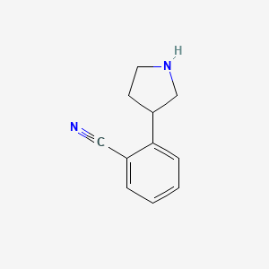 molecular formula C11H12N2 B13478905 2-(Pyrrolidin-3-yl)benzonitrile 