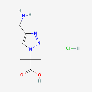 2-[4-(aminomethyl)-1H-1,2,3-triazol-1-yl]-2-methylpropanoic acid hydrochloride