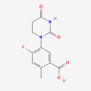 molecular formula C12H11FN2O4 B13478975 5-(2,4-Dioxohexahydropyrimidin-1-yl)-4-fluoro-2-methyl-benzoic acid 