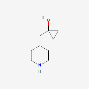 molecular formula C9H17NO B13479054 1-[(Piperidin-4-yl)methyl]cyclopropan-1-ol 