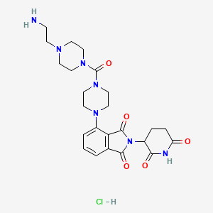 molecular formula C24H32ClN7O5 B13479148 4-[4-[4-(2-Aminoethyl)piperazine-1-carbonyl]piperazin-1-yl]-2-(2,6-dioxopiperidin-3-yl)isoindole-1,3-dione;hydrochloride 