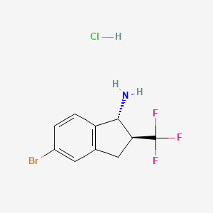 molecular formula C10H10BrClF3N B13479201 rac-(1R,2S)-5-bromo-2-(trifluoromethyl)-2,3-dihydro-1H-inden-1-amine hydrochloride, trans 