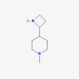 molecular formula C9H18N2 B13479237 4-(Azetidin-2-yl)-1-methylpiperidine 