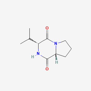 molecular formula C10H16N2O2 B13479245 (3R,8aR)-3-propan-2-yl-2,3,6,7,8,8a-hexahydropyrrolo[1,2-a]pyrazine-1,4-dione 