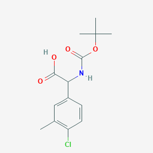 molecular formula C14H18ClNO4 B13479251 2-((tert-Butoxycarbonyl)amino)-2-(4-chloro-3-methylphenyl)acetic acid 