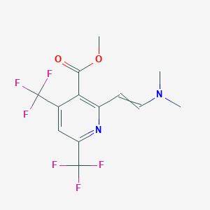 molecular formula C13H12F6N2O2 B1347926 methyl 2-[(E)-2-(dimethylamino)ethenyl]-4,6-bis(trifluoromethyl)nicotinate 