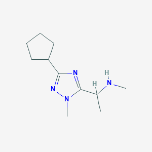 molecular formula C11H20N4 B13479263 1-(3-Cyclopentyl-1-methyl-1h-1,2,4-triazol-5-yl)-N-methylethan-1-amine 