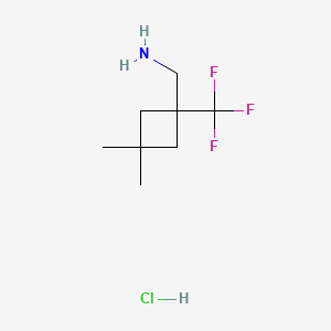 molecular formula C8H15ClF3N B13479284 1-[3,3-Dimethyl-1-(trifluoromethyl)cyclobutyl]methanamine hydrochloride 