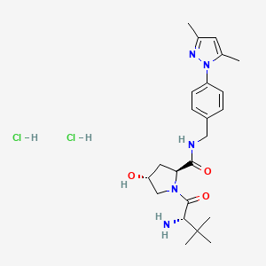 (2S,4R)-1-[(2S)-2-amino-3,3-dimethylbutanoyl]-N-{[4-(3,5-dimethyl-1H-pyrazol-1-yl)phenyl]methyl}-4-hydroxypyrrolidine-2-carboxamide dihydrochloride