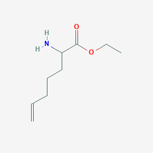 molecular formula C9H17NO2 B13479290 Ethyl 2-aminohept-6-enoate 