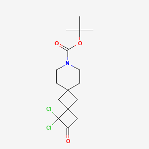 molecular formula C16H23Cl2NO3 B13479301 Tert-butyl 1,1-dichloro-2-oxo-9-azadispiro[3.1.5^{6}.1^{4}]dodecane-9-carboxylate 