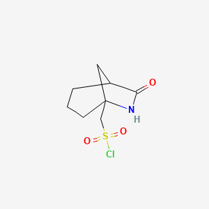 molecular formula C8H12ClNO3S B13479326 {7-Oxo-6-azabicyclo[3.2.1]octan-5-yl}methanesulfonyl chloride 