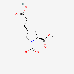 3-((3S,5S)-1-(tert-Butoxycarbonyl)-5-(methoxycarbonyl)pyrrolidin-3-yl)propanoic acid