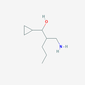 molecular formula C9H19NO B13479365 2-(Aminomethyl)-1-cyclopropylpentan-1-ol 