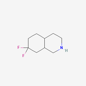 molecular formula C9H15F2N B13479383 7,7-Difluorodecahydroisoquinoline 